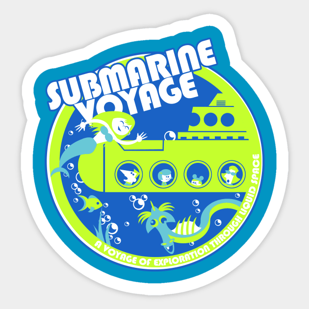 Submarine Voyage (neon colors) Sticker by brodiehbrockie